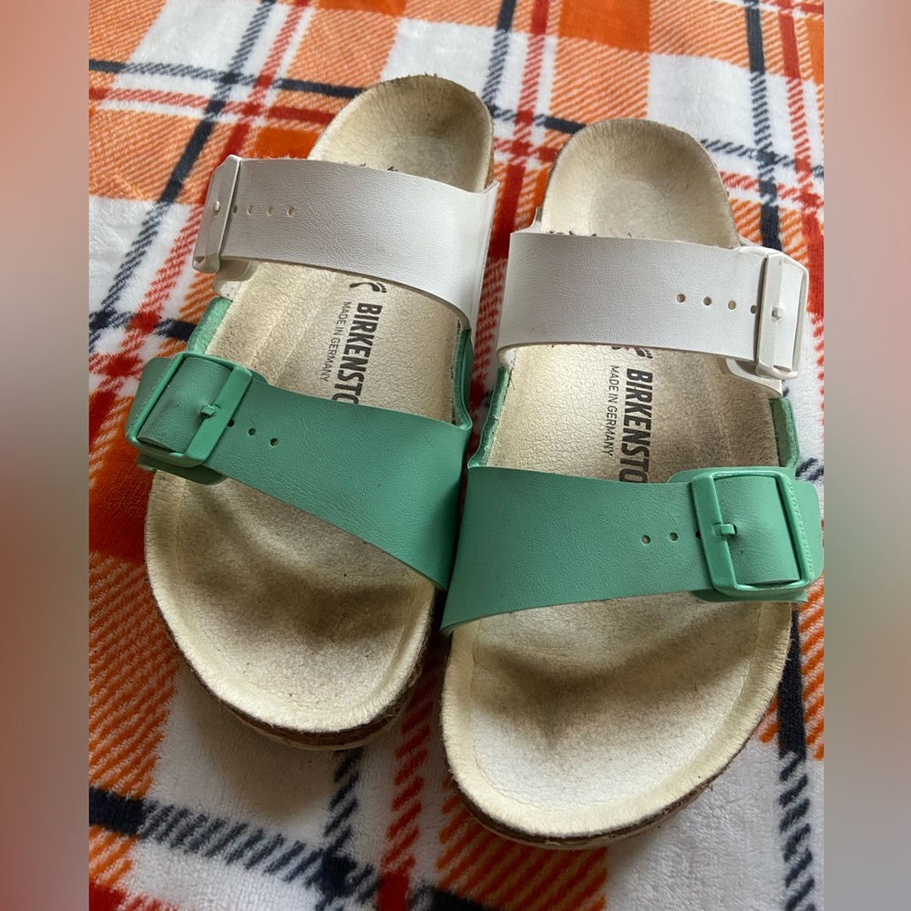 Birkenstock White and green Sandals